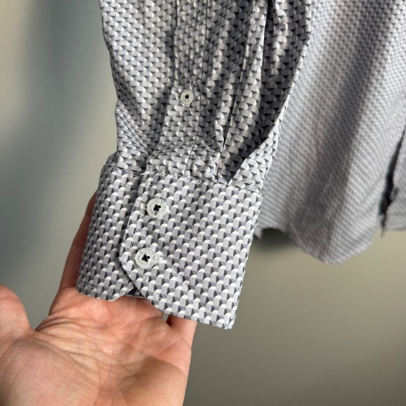English Laundry Long Sleeve Button Up‎ Casual Dress Shirt 3-D Geometric Gray 16 - Picture 2 of 16